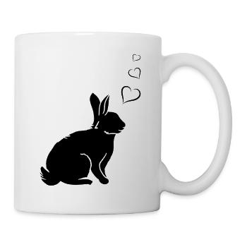 Rabbit Heart Cute Rabbit Hearts - Easter Rabbit - Tasse - Weiß - Rechts