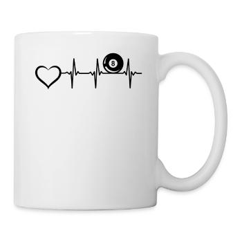 Billard de piscine à 8 balles - Billard Heartbeat Heart - Mug blanc - blanc - Droite