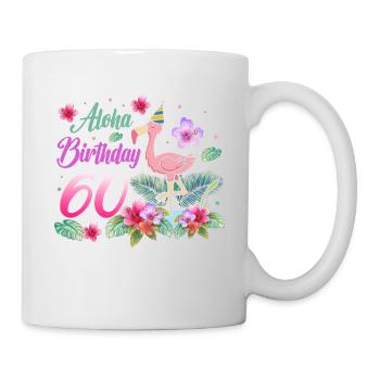 Aloha Birthday 60 Flamingo Bird 60th Birthday - Mug - white - Right
