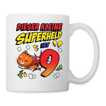 Dieser Kleine Superheld Ist 9 Cat Owner 9th - Tasse - Weiß - Rechts