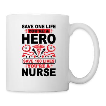 Save a Life Hero 100 Life Nurse - Mug - white - Right