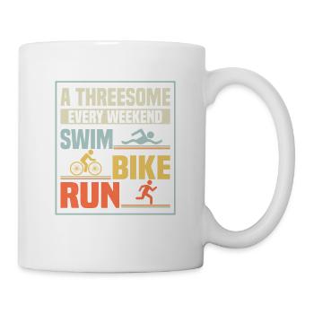 A threesome every weekend - Swim, Bike, Run Triath - Mug - white - Right