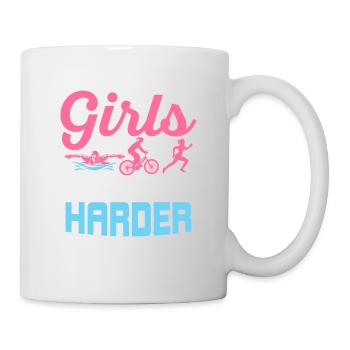 Girls Tri Harder Triathlete Triathlon - Tasse - Weiß - Rechts