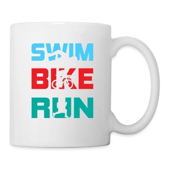 Swim like the boat sunk Bike like you stole it Tri - Tasse - Weiß - Rechts