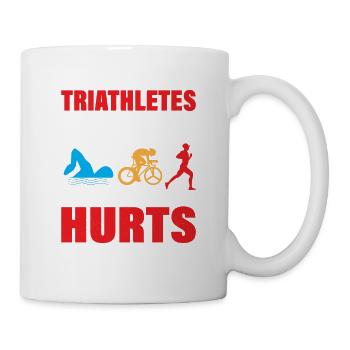 Triathletes can go for hours and hours Tri Triat - Mug - white - Right
