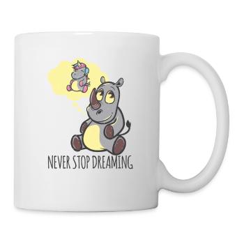 Rhinoceros dreams of the unicorn never give up - Mug - white - Right