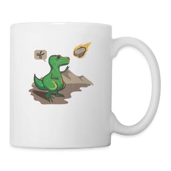 Dinosaur Asteroid World Stone Scissors Paper - Mug blanc - blanc - Droite