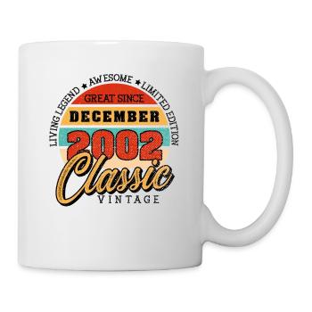 Retro 20 Jahre Dezember 2002 Geburtstag Vintage - Tasse - Weiß - Rechts