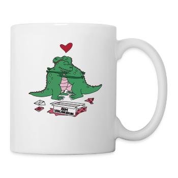 Funny Dino T-Rex Dinosaurier Armverlängerung - Tasse - Weiß - Rechts