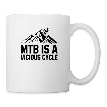 Mountainbike MTB Dowbhill Fahrrad Rad Radfahrer - Tasse - Weiß - Rechts