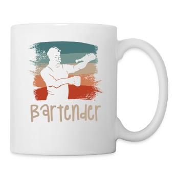 Retro Vintage Classic Bartender Bartending - Tasse - Weiß - Rechts