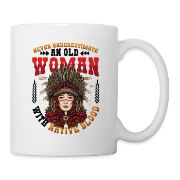 Vieilles femmes avec Native Blood Indian Native - Mug blanc - blanc - Droite