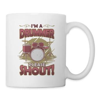 Je suis batteur, s’il vous plaît crier. - Mug blanc - blanc - Droite