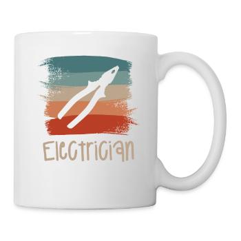 Rétro Vintage Classic Electrician Electrical - Mug blanc - blanc - Droite