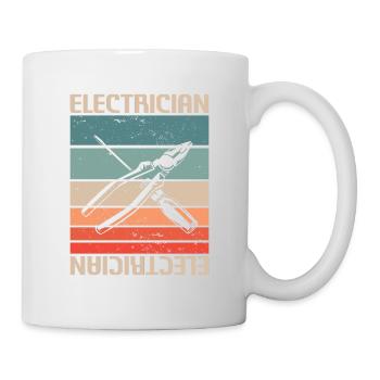 Retro Vintage Classic Electrician Electrical - Tasse - Weiß - Rechts