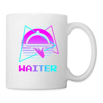 Rétro Vintage Waiter Restaurant servant - Mug blanc - blanc - Droite