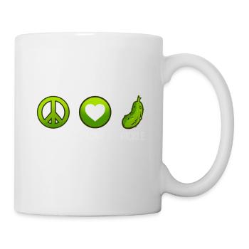 Peace Love Pickle Funny Dill Pickles Ball Vegan - Mug blanc - blanc - Droite