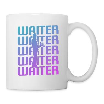 Rétro Vintage Waiter Restaurant servant - Mug blanc - blanc - Droite