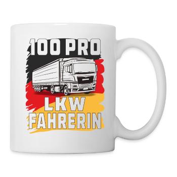 100 PRO LKW FAHRERIN - Tasse - Weiß - Rechts