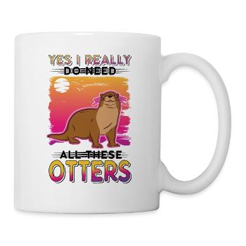 Otter Geschenk Fischotter Seeotter - Tasse - Weiß - Rechts