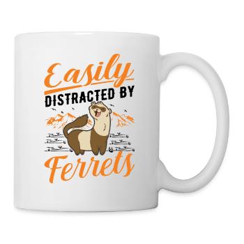 Facilement distrait par les furets Frettchen - Mug blanc - blanc - Droite