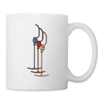 Anchor Lift T-Bar Lift Skiing Retro Winter Ski - Mug - white - Right