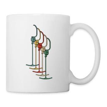 Anchor Lift T-Bar Lift Skiing Retro Winter Ski - Mug - white - Right