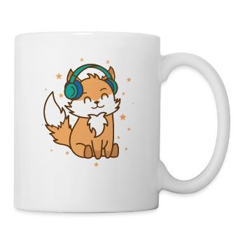 Fox listens to music Nature Animal Zoo Environment - Mug - white - Right