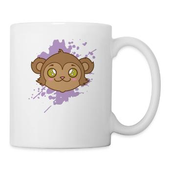 Affe im japanischen Kawaii Stil Tier - Tasse - Weiß - Rechts