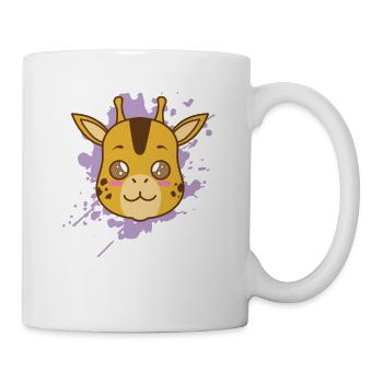 Giraffe im japanischen Kawaii Stil Tier - Tasse - Weiß - Rechts