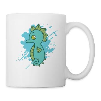 Seahorse in Japanese kawaii style animal - Mug - white - Right