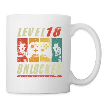 Niveau 18 Un joueur débloqué fête ses 18 ans Cadeau d’anniversaire - Mug blanc - blanc - Droite