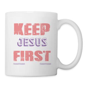 Verset biblique Jésus d’abord - Mug blanc - blanc - Droite