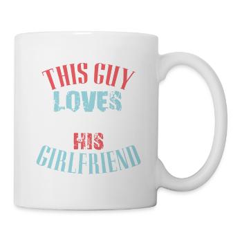 This guy loves his girlfriend - Mug - white - Right