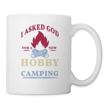 Camping Lagerfeuer Gott Gebet - Tasse - Weiß - Rechts