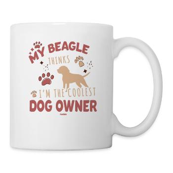 Mein Beagle denkt ich bin der coolste Hundehalter - Tasse - Weiß - Rechts