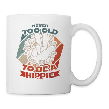 Man ist nie zu alt ein Hippie zu sein - Tasse - Weiß - Rechts