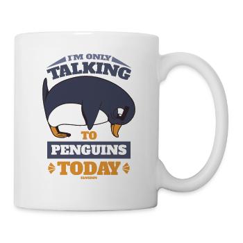 Je ne parle qu’aux pingouins aujourd’hui - Mug blanc - blanc - Droite
