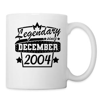 Legendär seit Dezember 2004 Retro Sprüche - Tasse - Weiß - Rechts