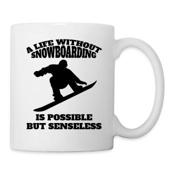 Snowboard slogan winter sports snowboarders - Mug - white - Right