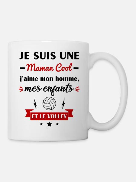 Maman cool volley, cadeau volleyeuse, volleyball - Mug blanc - blanc