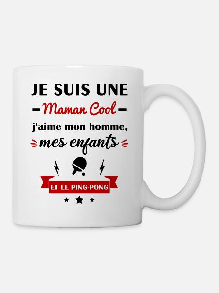 Maman cool ping pong, pongiste, ping-pong - Mug blanc - blanc