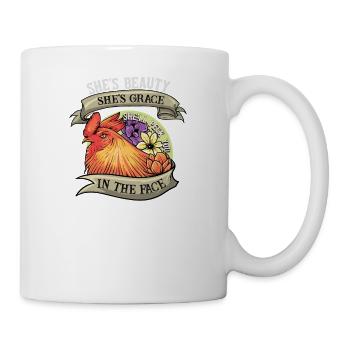 Sie ist Schönheit, sie ist Anmut, sie wird dir ins - Tasse - Weiß - Rechts