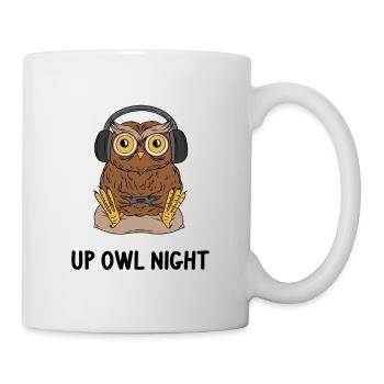 Funny Animals Online Gamer Owl - Up Owl Night - Mug - white - Right