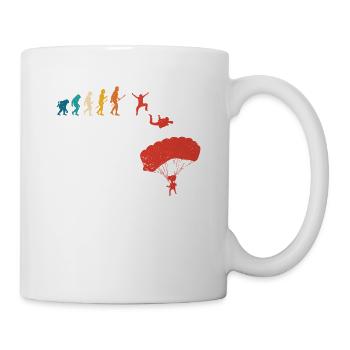 Fallschirmspringen Evolution des Menschen - Tasse - Weiß - Rechts