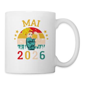 Mai 2026 Anniversaire Vintage Happy Birthday - Mug blanc - blanc - Droite