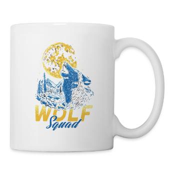 Wolf Squad Ein Wolf Geht Zurück Und Heult Den Mond - Tasse - Weiß - Rechts