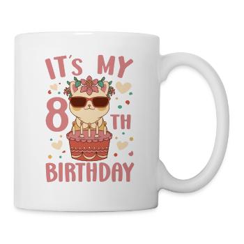 8th Birthday 8 Years Old Bday Party Gift For Girl - Mug - white - Right