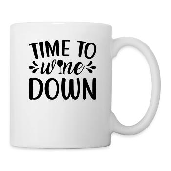 Time to drink wine - Mug - white - Right