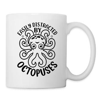 Kraken Octopus - Easily Distracted By Octopuses - Mug - white - Right